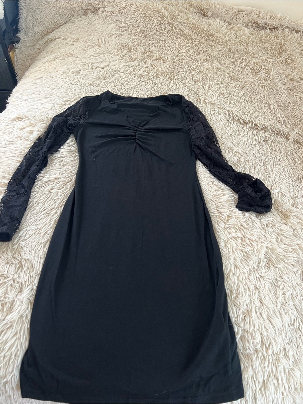 Black Lace Sleeve Women's Dress